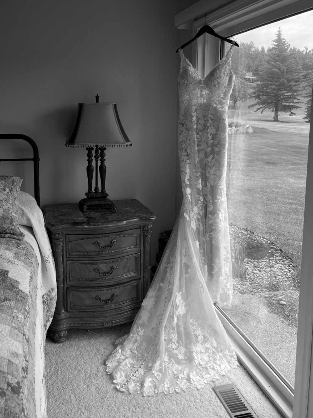 Allure Bridals White Lace Bridal Dress  - Intricate Floral lace